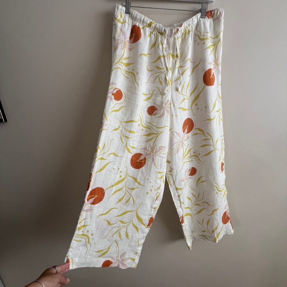 Calypso St.Calypso St. Barth Floral Linen Wide Leg Pants XL Eurosummer Boho